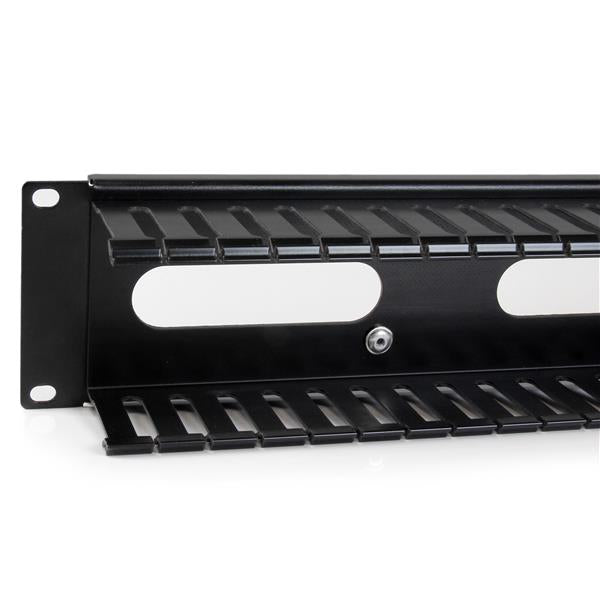 2U Horizontal Finger Duct Rack Cable Management Panel with Cover