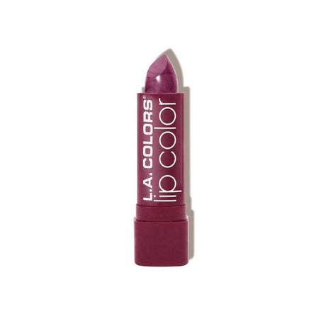 LA Colors Moisture Rich Lip Color in Frozen Berry, showcasing a vibrant raspberry hue, hydrates lips with Aloe Vera and Vitamin E.