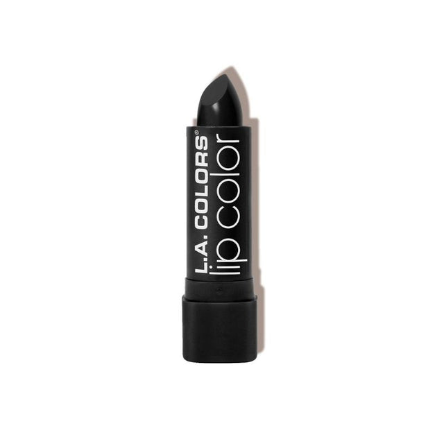 LA Colors Moisture Rich Lip Color in Black Velvet, featuring a contour tip for precise application and enriched with Aloe Vera and Vitamin E.