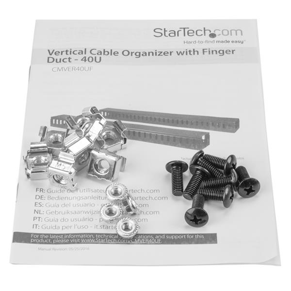 Vertical Cable Organizer with Finger Ducts - 0U - 1,8m (6 ft.).