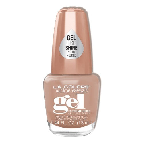 Vibrant LA Colors Color Craze Gel Nail Polish in Tender, delivering salon-quality shine without a UV lamp.