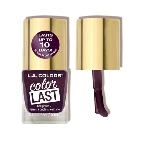 LA Colors Color Last Nail Polish in Justice, featuring a long-lasting, high-gloss finish for vibrant, salon-quality nails.