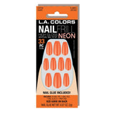 Artificial Nail Tip Kit - LA Colors Nail Frill Neon w/Glue Flames (33pc)