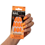 Artificial Nail Tip Kit - LA Colors Nail Frill Neon w/Glue Flames (33pc)