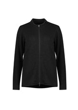 Nova Womens Zip Front Jumper - Black Marle