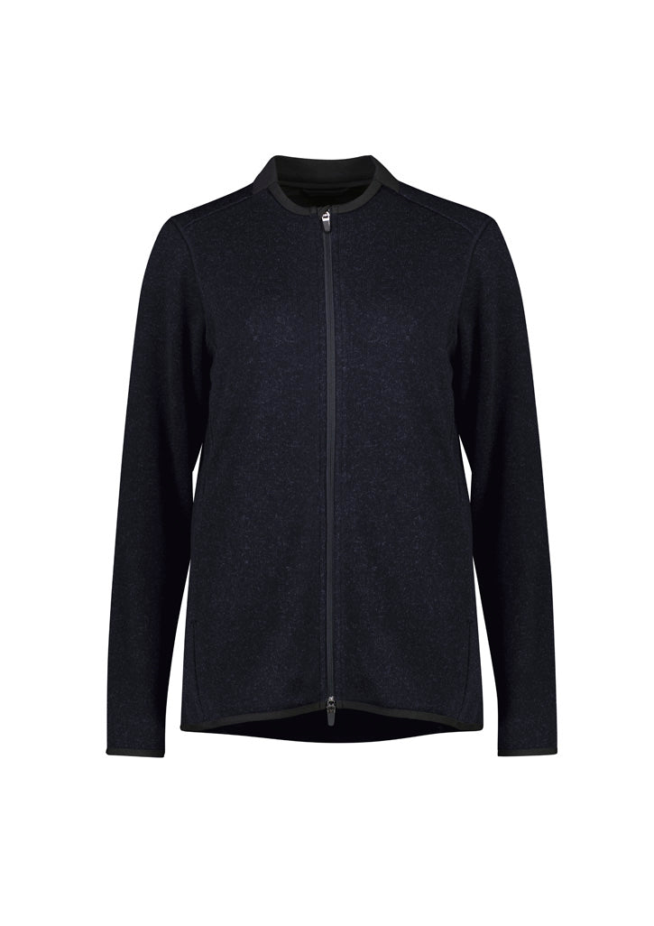 Nova Womens Zip Front Jumper - Navy Marle