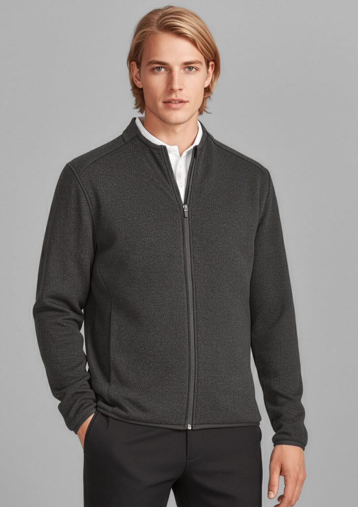 Nova Mens Zip Front Jumper - Black Marle