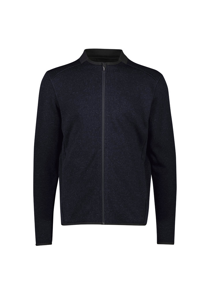 Nova Mens Zip Front Jumper - Navy Marle