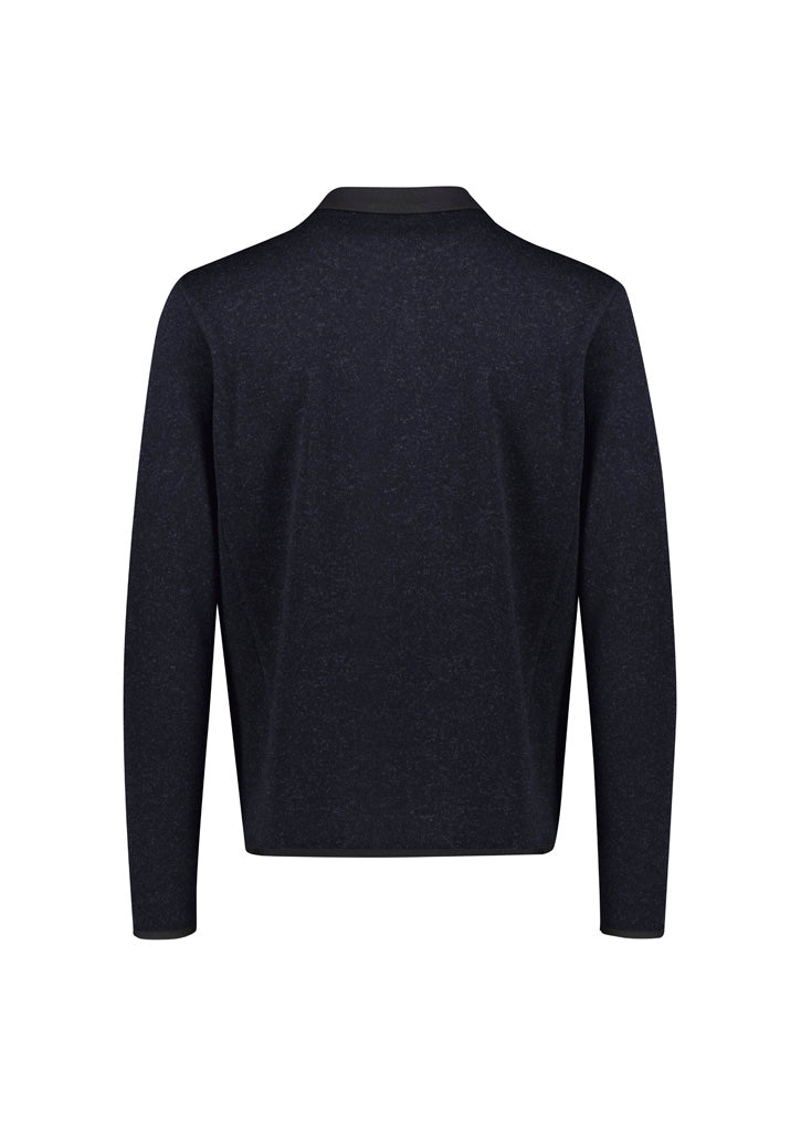 Nova Mens Zip Front Jumper - Navy Marle