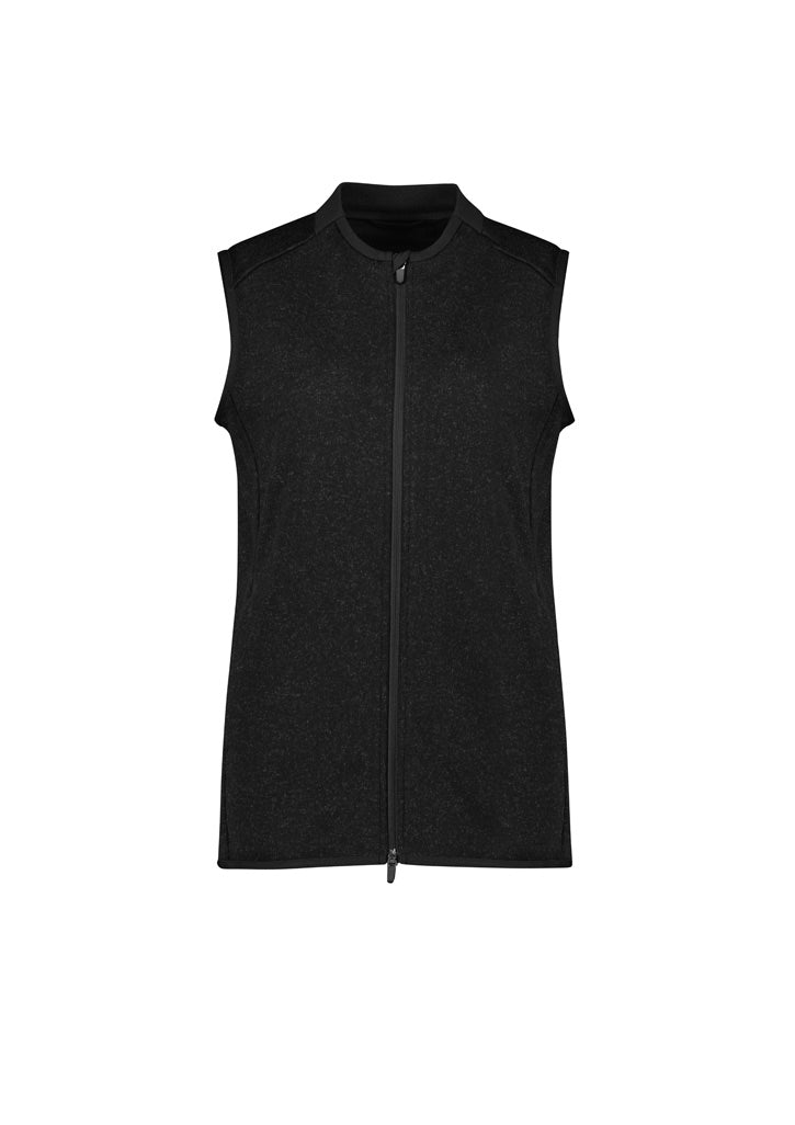 Nova Womens Zip Front Vest - Black Marle