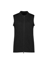 Nova Womens Zip Front Vest - Black Marle