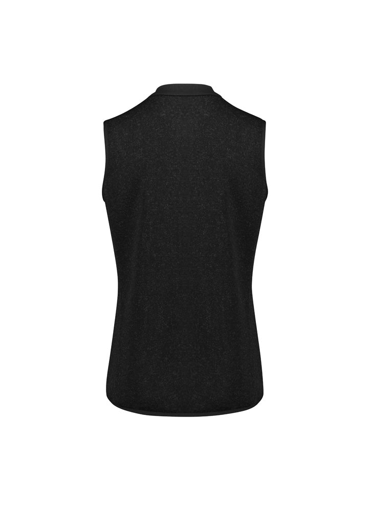 Nova Womens Zip Front Vest - Black Marle