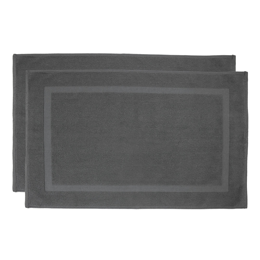 Chateau 2pack Bath Mat 50x75cm Charcoal- Bambury