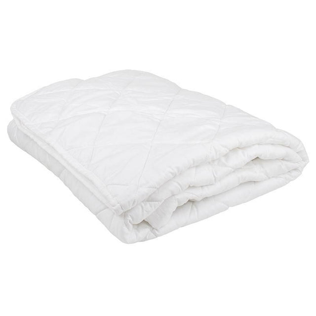 Bambury King Single Chateau Mattress Protector with cotton cover, diamond quilted design, and elasticized sides for a snug fit.