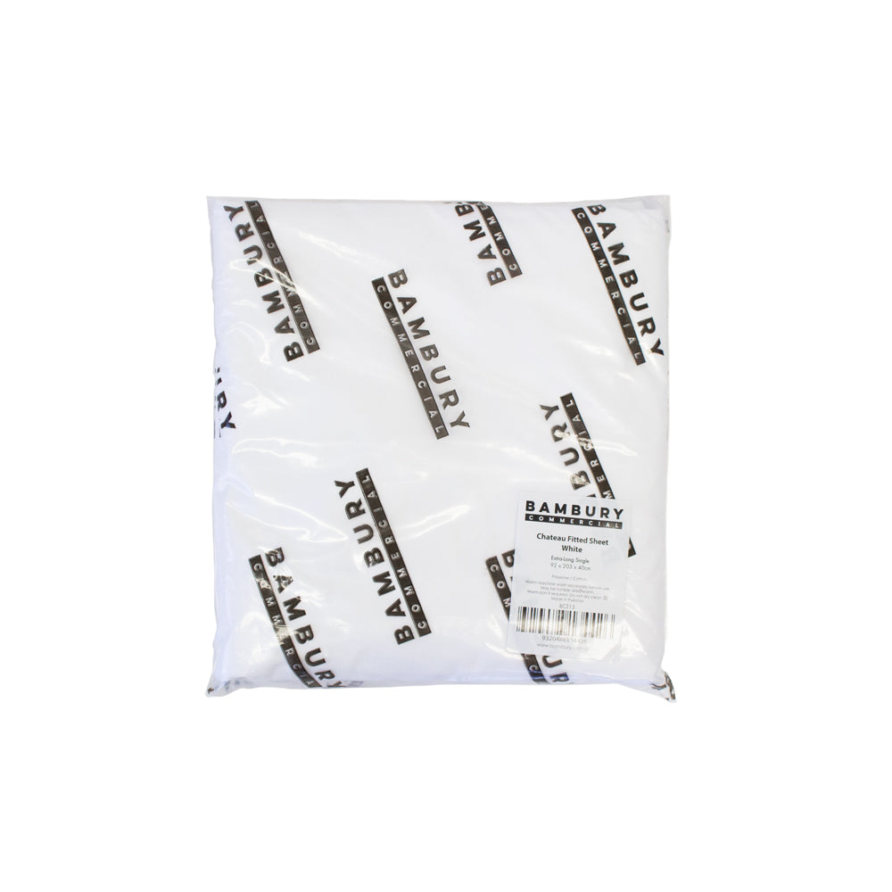El Single  Chateau Fitted Sheet White