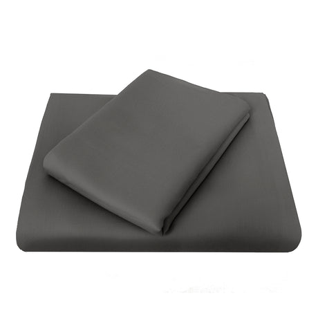 Chateau Flat Sheet in Pewter for King Single beds, crafted from durable cotton-polyester blend for style and comfort.