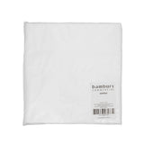 Luxurious white king flat sheet by Bambury, made of cotton and polyester for comfort and durability, measuring 290 x 285 cm.