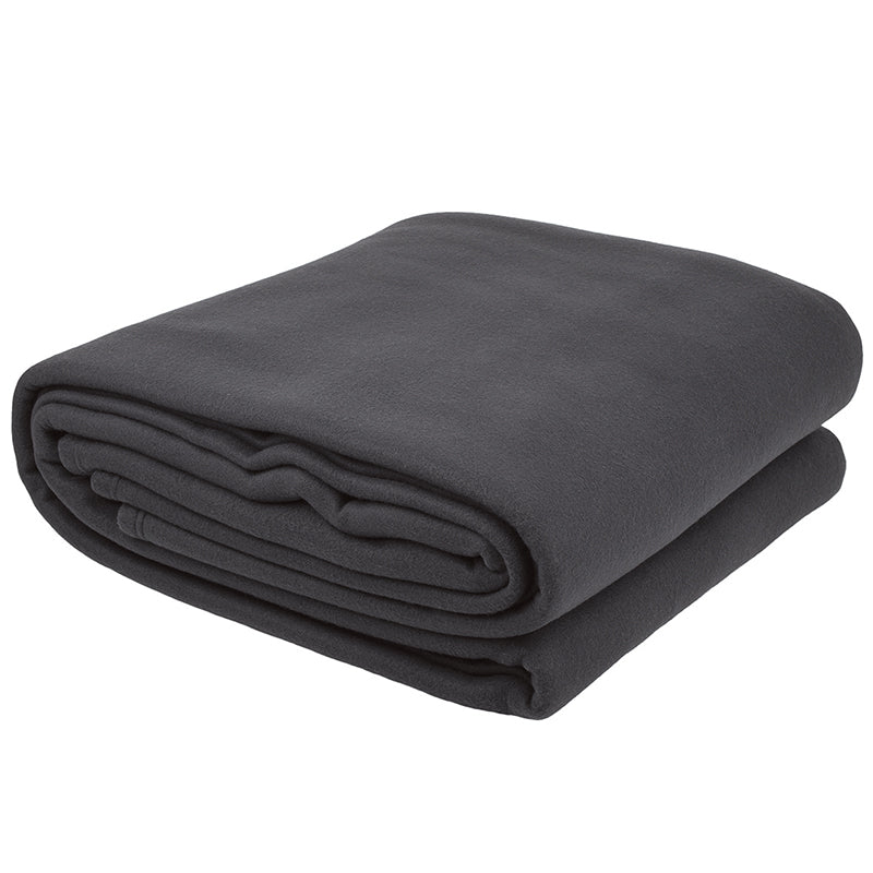 King Villa Polar Fleece Blanket Charcoal- Bambury