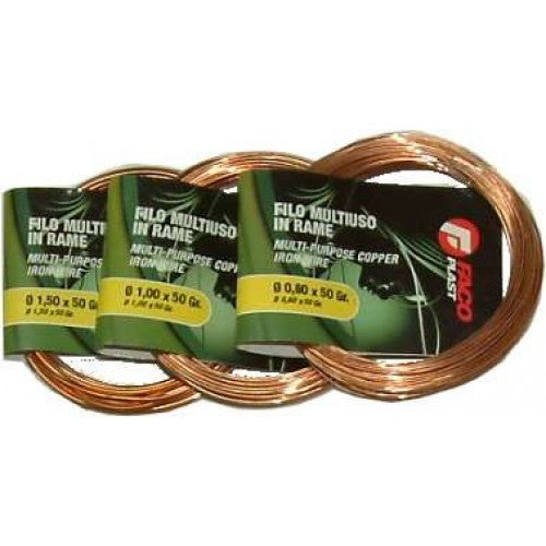 Wire Binding Copper Coil 1.0mm by Faco Plast, 7m long, rustproof, versatile for crafting and gardening projects.