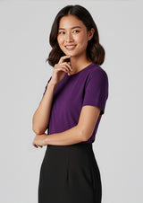 Marley Womens Short Sleeve Jersey Top - Purple