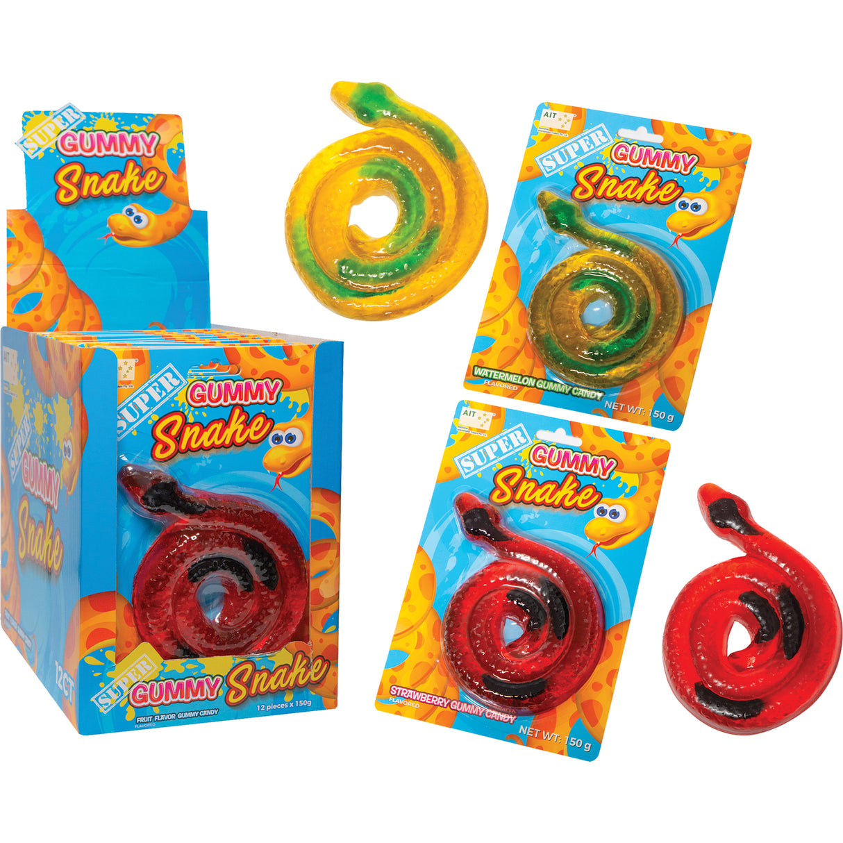 AIT Super Gummy Snake 150g - Carton of 12