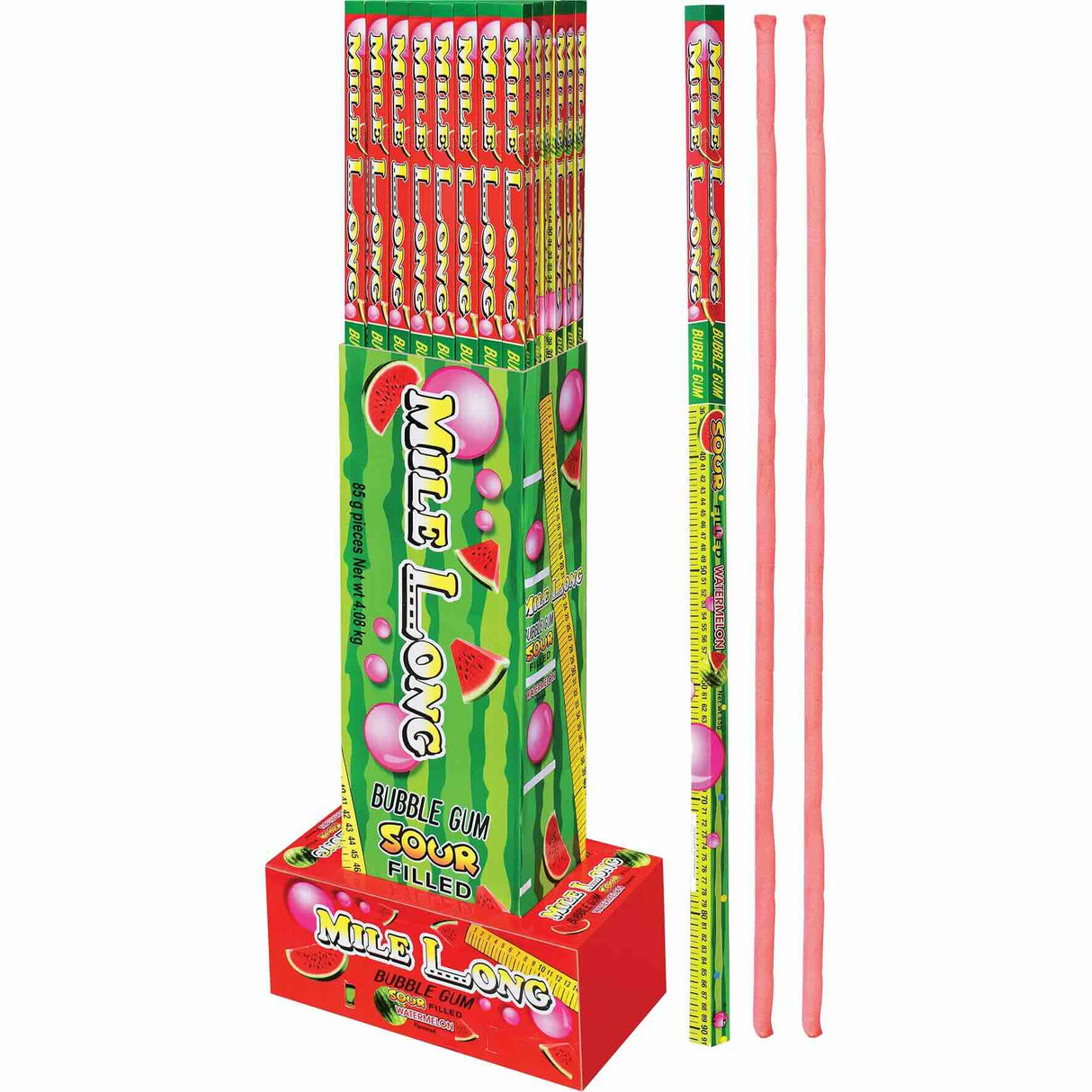 Mile Long Sour Watermelon Bubblegum 85g - Box of 48