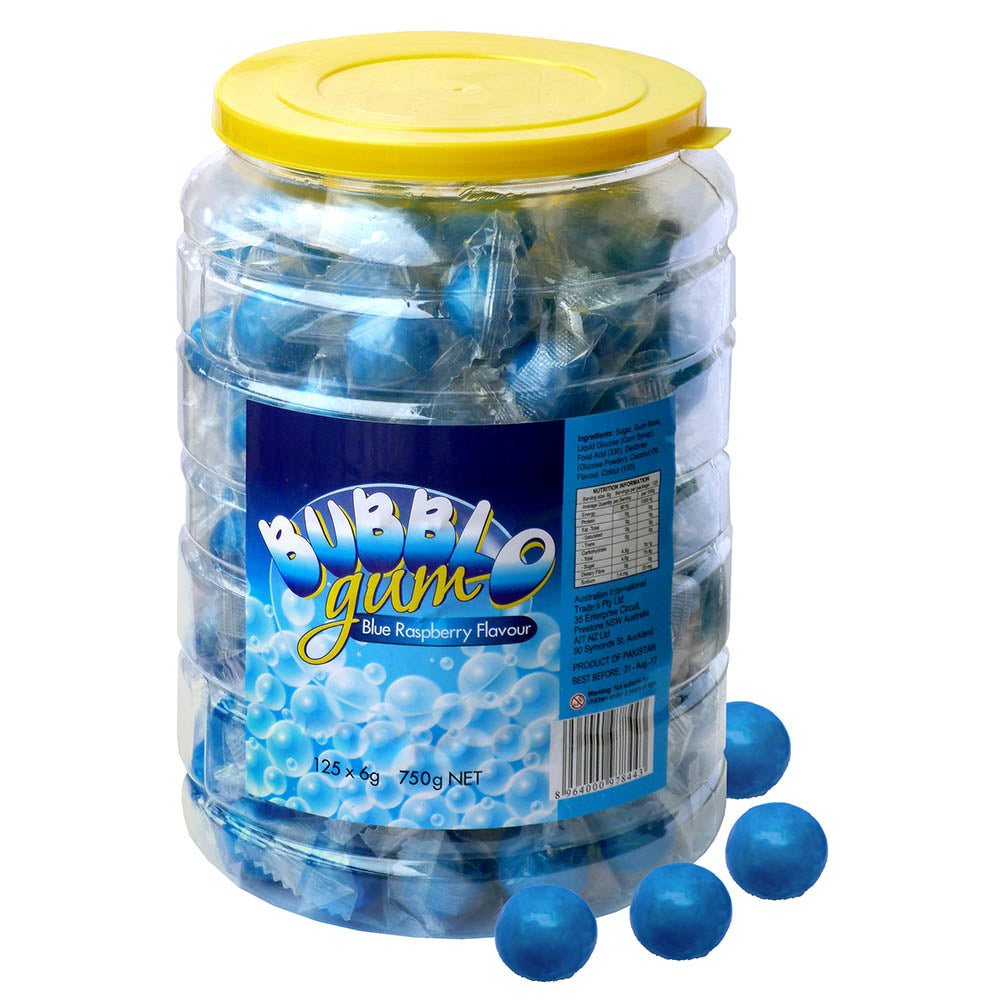 Bubblo Gum Blue Raspberry Jar BLUE- 125 per Jar