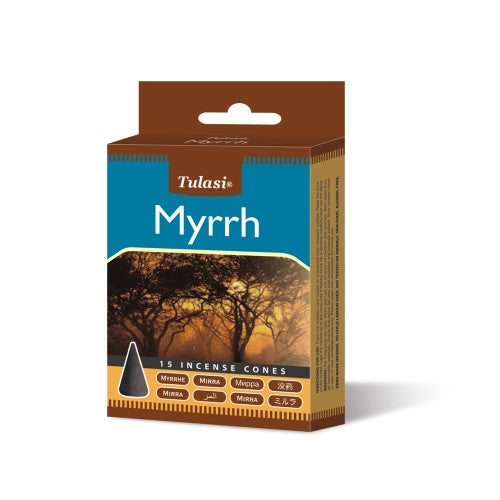 Incense - Tulasi Myrrh Cones (Set of 12)