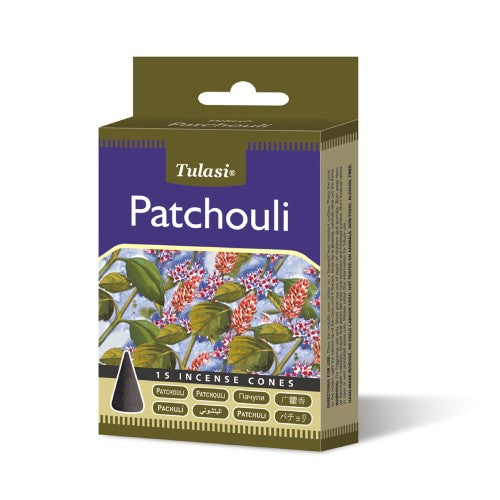 Incense - Tulasi Patchouli Cones (Set of 12)