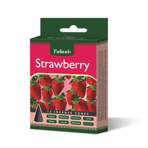 Incense - Tulasi Strawberry Cones (Set of 12)