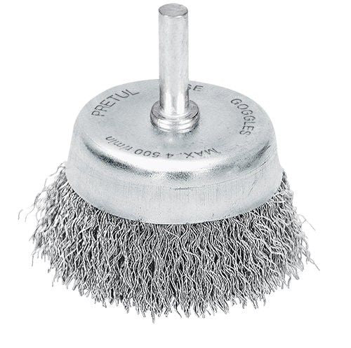 Wire Cup Brush - Pretul 65mm Crimped  6mm Shank