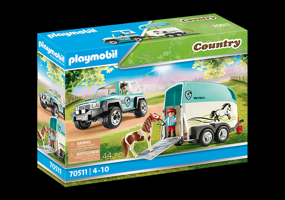 Playmobil Car with Pony Trailer