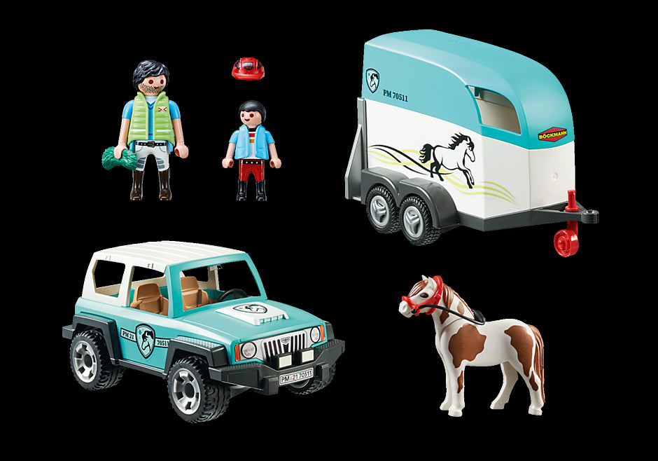 Playmobil Car with Pony Trailer