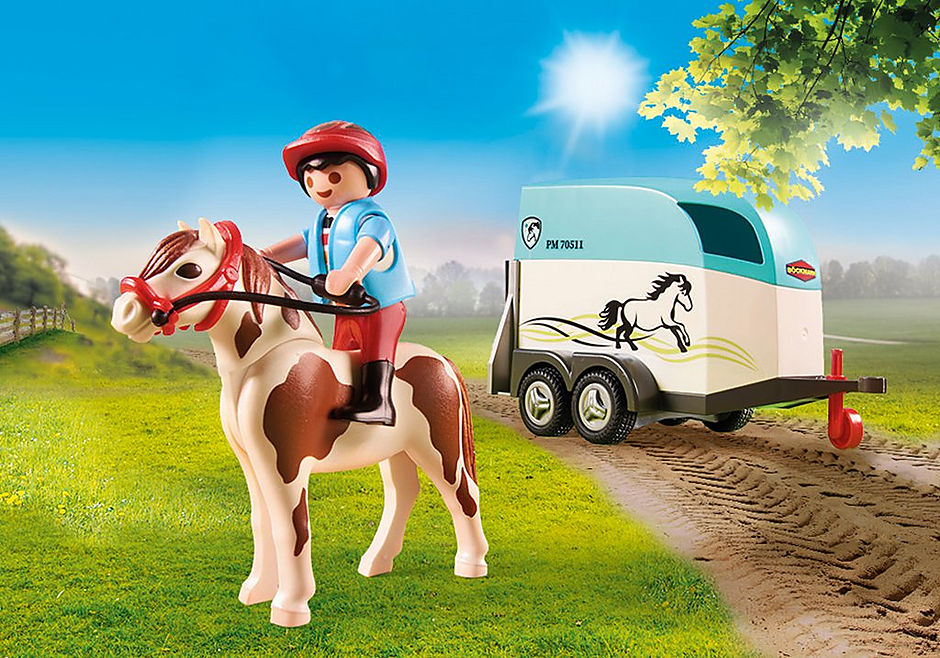 Playmobil Car with Pony Trailer
