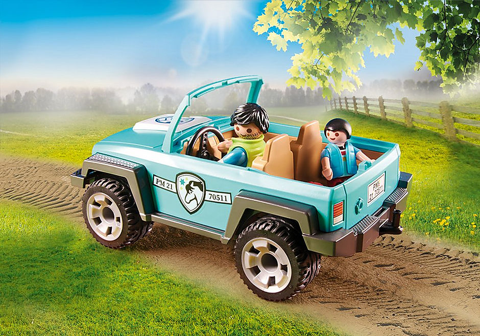 Playmobil Car with Pony Trailer