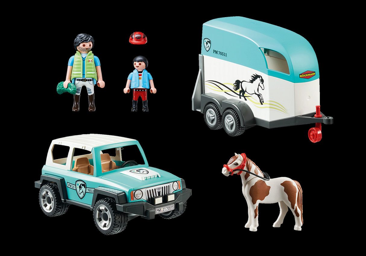 Playmobil Car with Pony Trailer