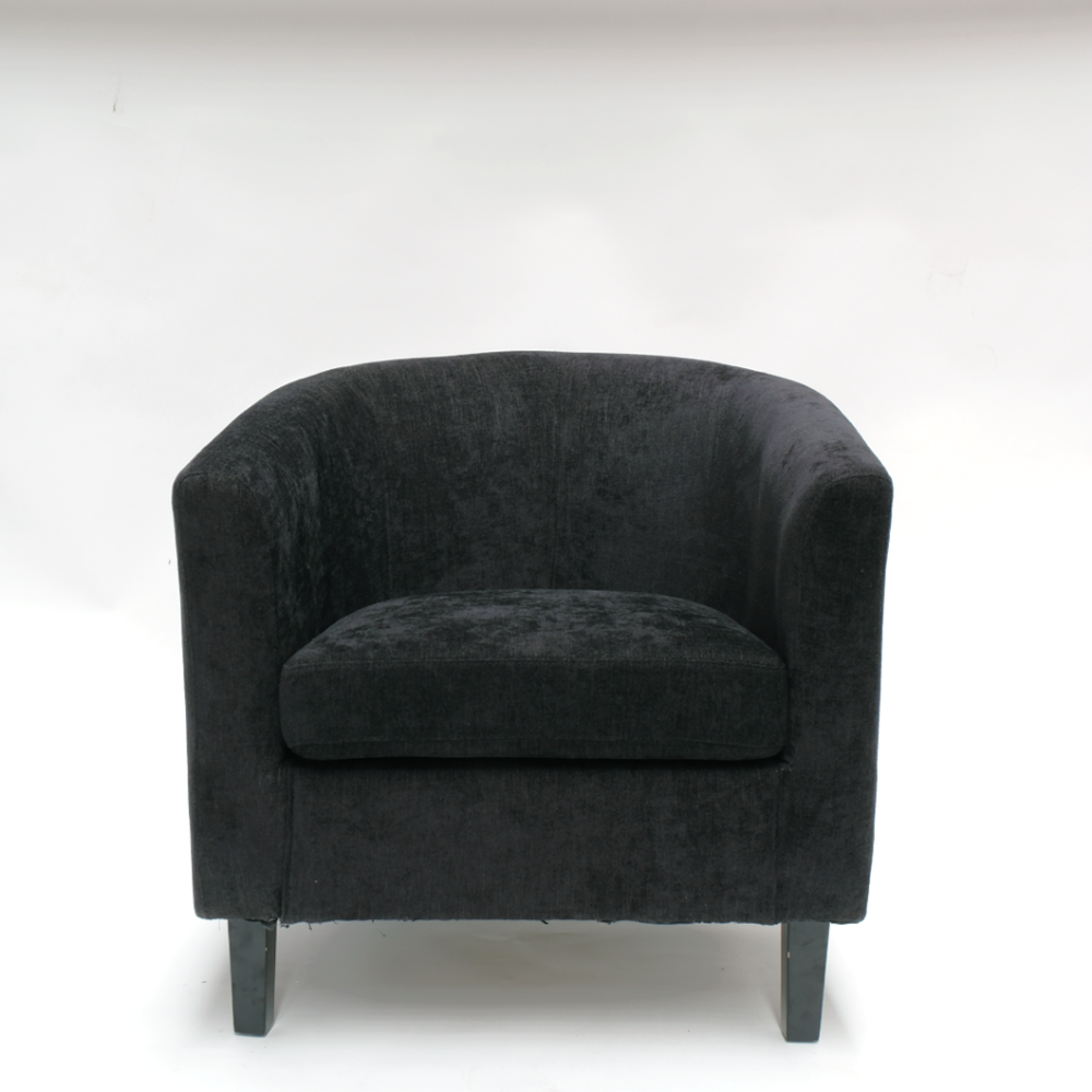 Tub Chair With Fabric Cover - Makers Deluxe (Black)