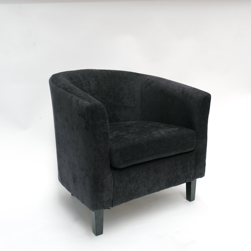 Tub Chair With Fabric Cover - Makers Deluxe (Black)