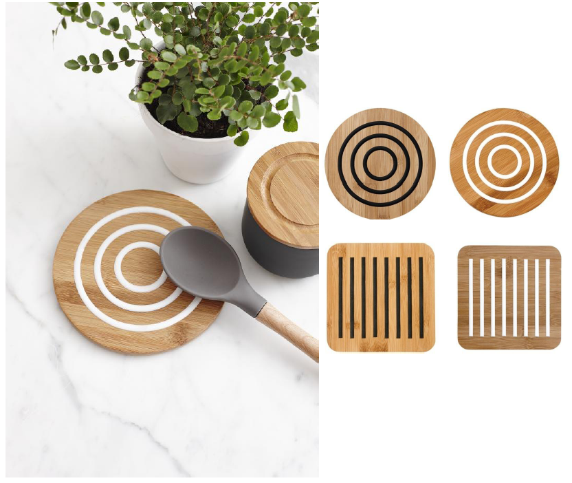 Trivet - Classic Square Charcoal Bamboo