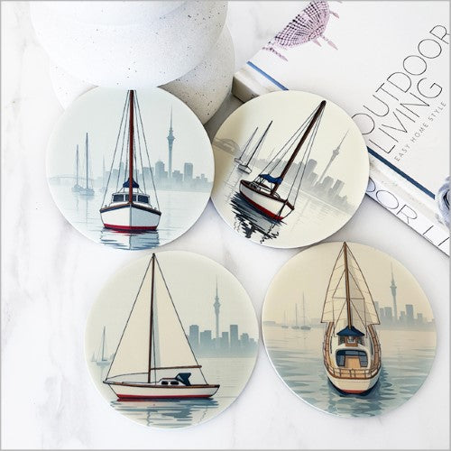 Coasters Set Printed : City of Sails Printed Coasters