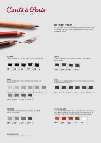 Conte Sketch Pencils Loose - Sepia Pencil, featuring rich sepia tones for depth and versatility in artistic sketches.