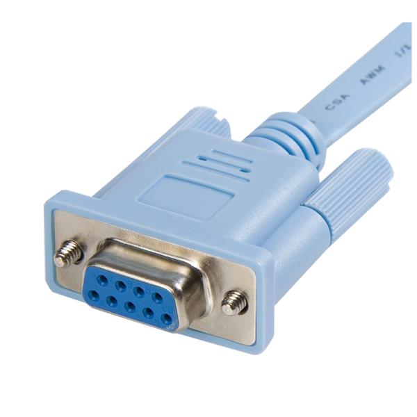 1.8m RJ45 to DB9 console cable for Cisco routers, ideal for configurations and troubleshooting network management.