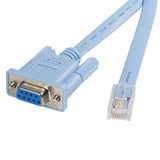 1.8m RJ45 to DB9 console cable for Cisco routers, ideal for configurations and troubleshooting, ensures stable data transmission.