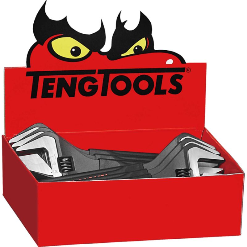 Teng 6pc 4004WT 10in Adjustable Wrench Display