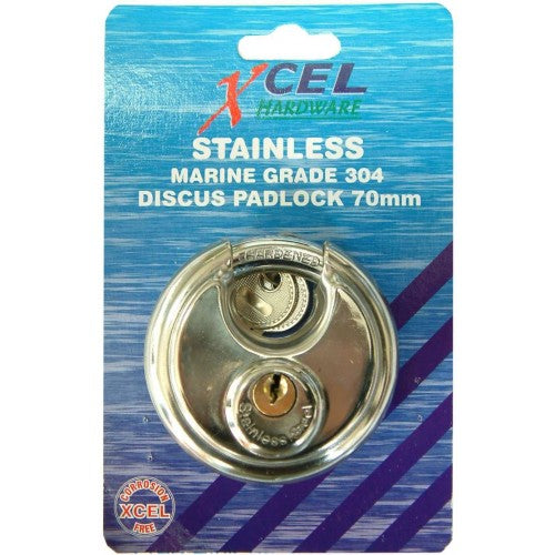 Padlock Discus Ptn Stainless Steel 70mm Blister