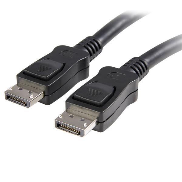 6ft DisplayPort 1.2 cable with latching connectors supports 4K video, audio, and daisy chaining for multiple monitors.