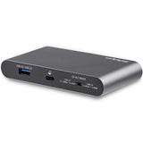 Dual DP Monitor USB-C Docking Station connecting Windows laptops to two DisplayPort monitors with 100W charging and Gigabit Ethernet.