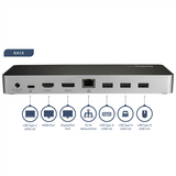 Dual Monitor USB C Dock - Windows/Mac - Dual 4K DP/HDMI - 60W Power Delivery, SD