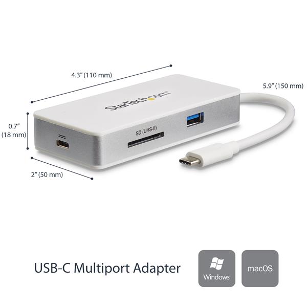 USB C Multiport Adapter - 4K HDMI - SD (UHS-II) - PD - USB C Adapter - USB C Hub