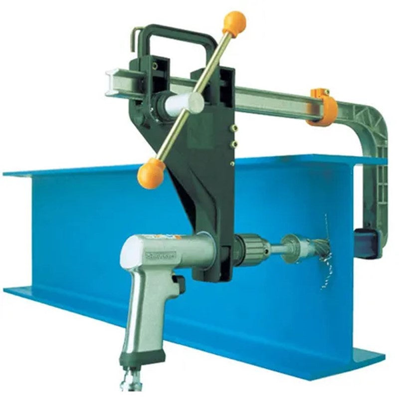 Drillmate portable drill press with 46mm collar, ergonomic design for safety and efficiency in drilling tasks.